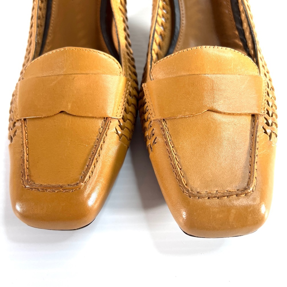 Etienne Aigner Sz 9M Genuine Leather Loafer Pump Heel Brown Drew Closed Toe - Picture 3 of 14